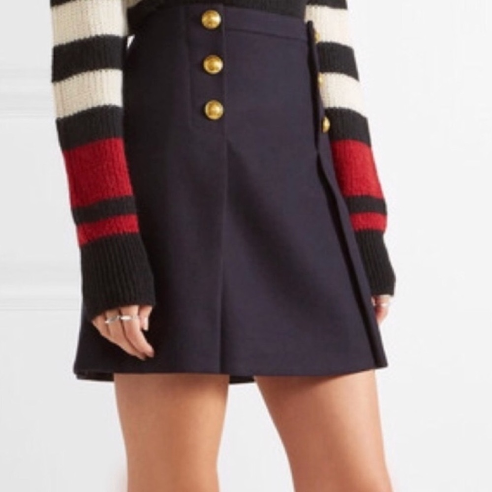 Wool J Crew Navy Skirt